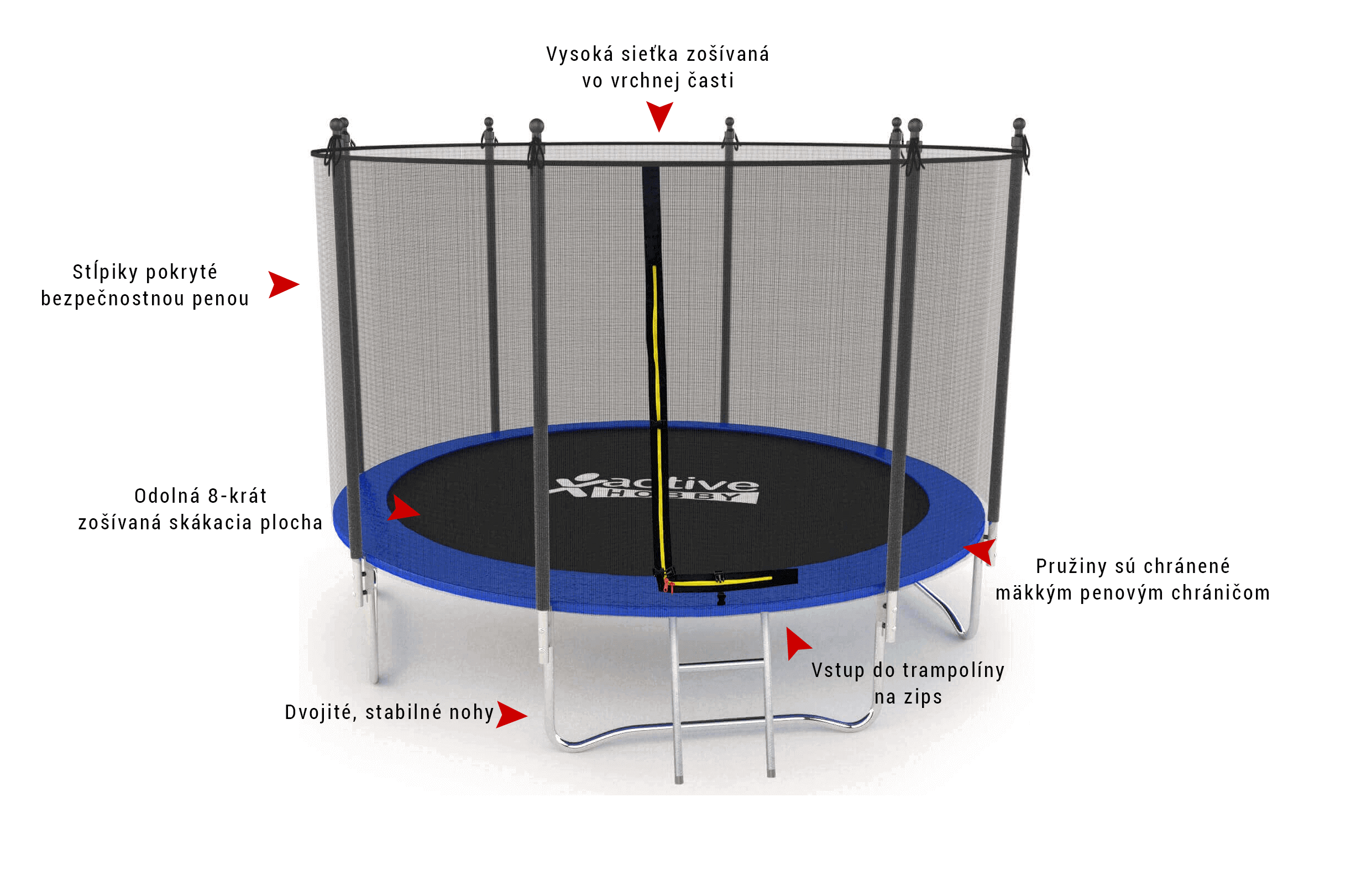 trampolina  modra active hobby